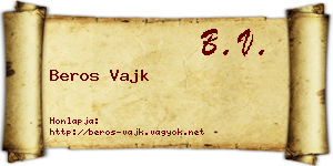 Beros Vajk névjegykártya
